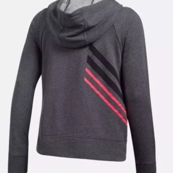 NWT UNDER ARMOUR Women M UA LOGO French Terry Full Zip Hoodie Jacket Loose Fit - Picture 4 of 8